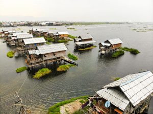 Fisherman Village Inle Lake Drone Photo