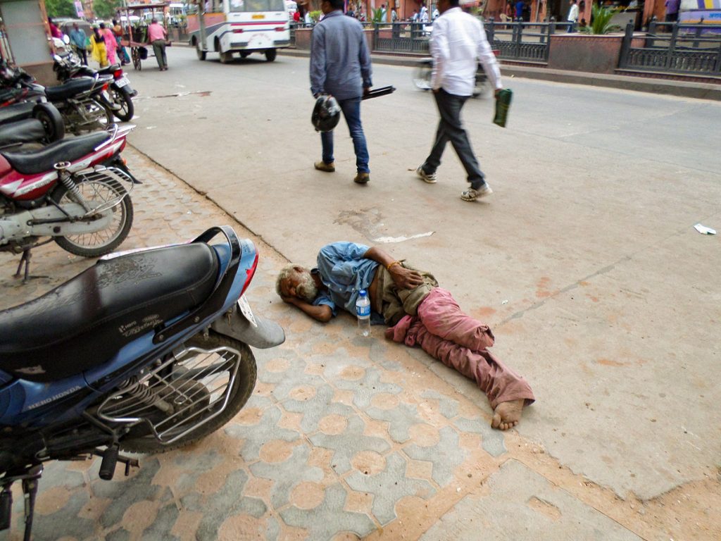 Obdachlose Schlafen Straße Jaipur