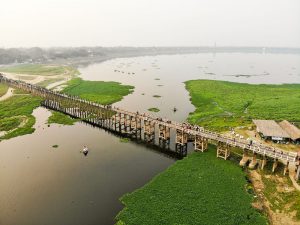 U-Bein-Brücke Amarapura Luftaufnahme