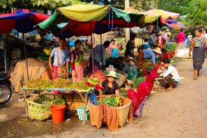 Blumenstand Markt Mandalay