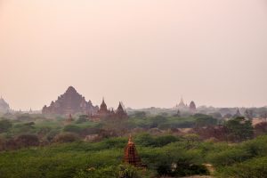 Aussicht Sonnenuntergang Tempel Bagan