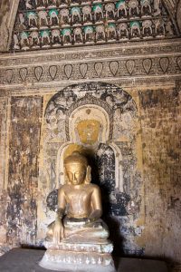 Wandmalerei in dem kleinen Tempel neben der Paya Thone Zu Pagode