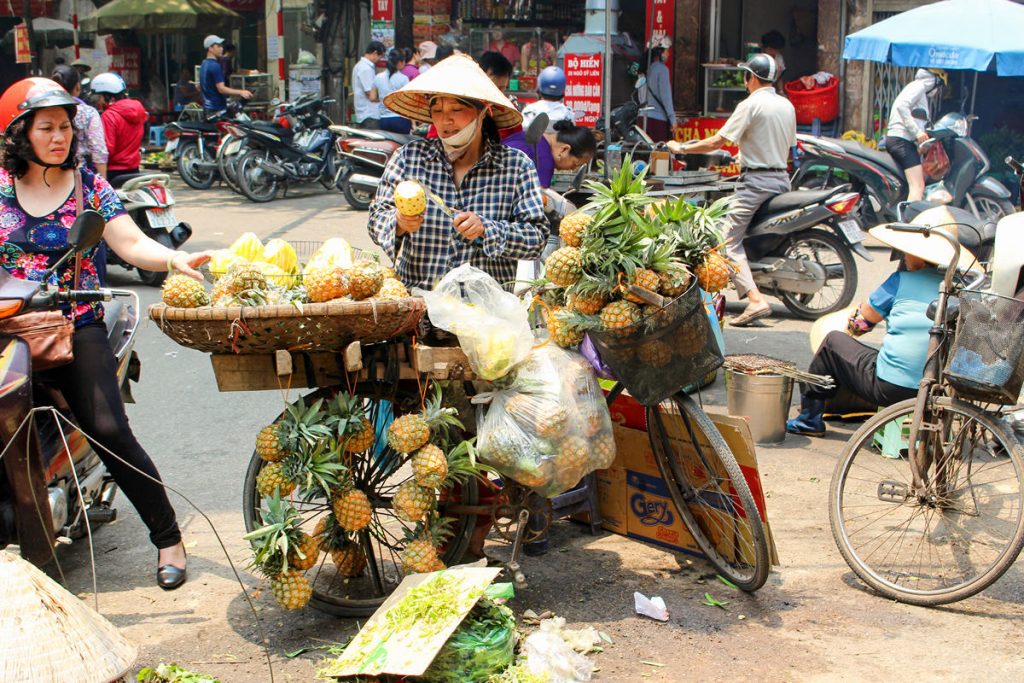 Ananas Verkäufer Hanoi