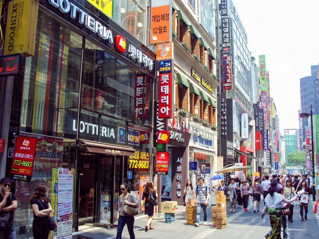 Einkaufsladen Myeong-dong Seoul