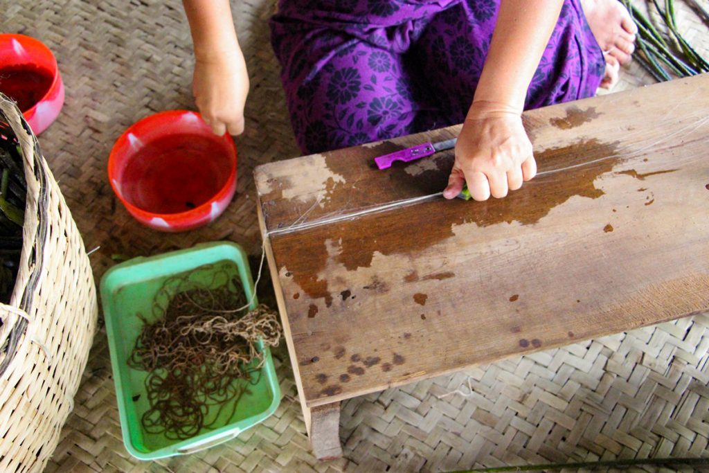 Lotusweberei am Inle-See