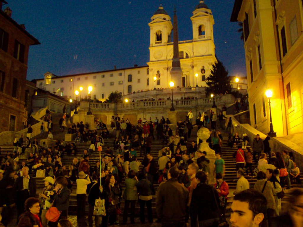 Spanische Treppe am Abend in Rom