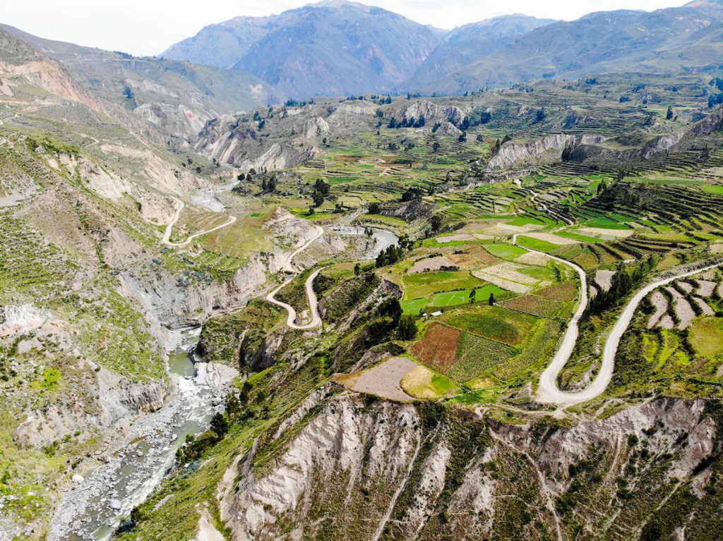 Luftaufnahme über das Colca-Tal
