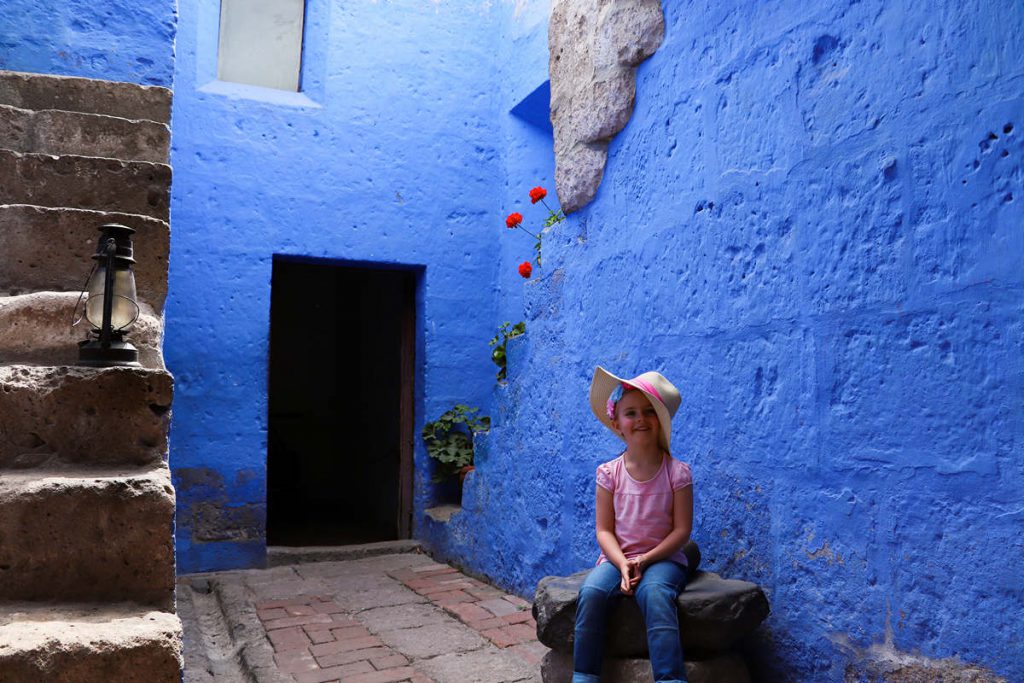 Blaue Farben im Kloster Santa Catalina in Arequipa
