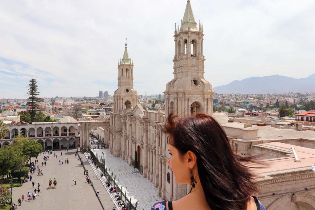 Aussicht auf die Kathedrale von Arequipa