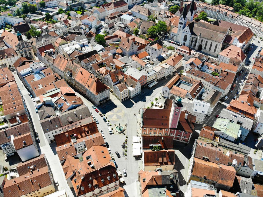 Marktplatz in Eichstätt aus der Luft