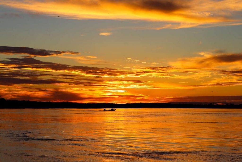 Sonnenuntergang im Amazonas