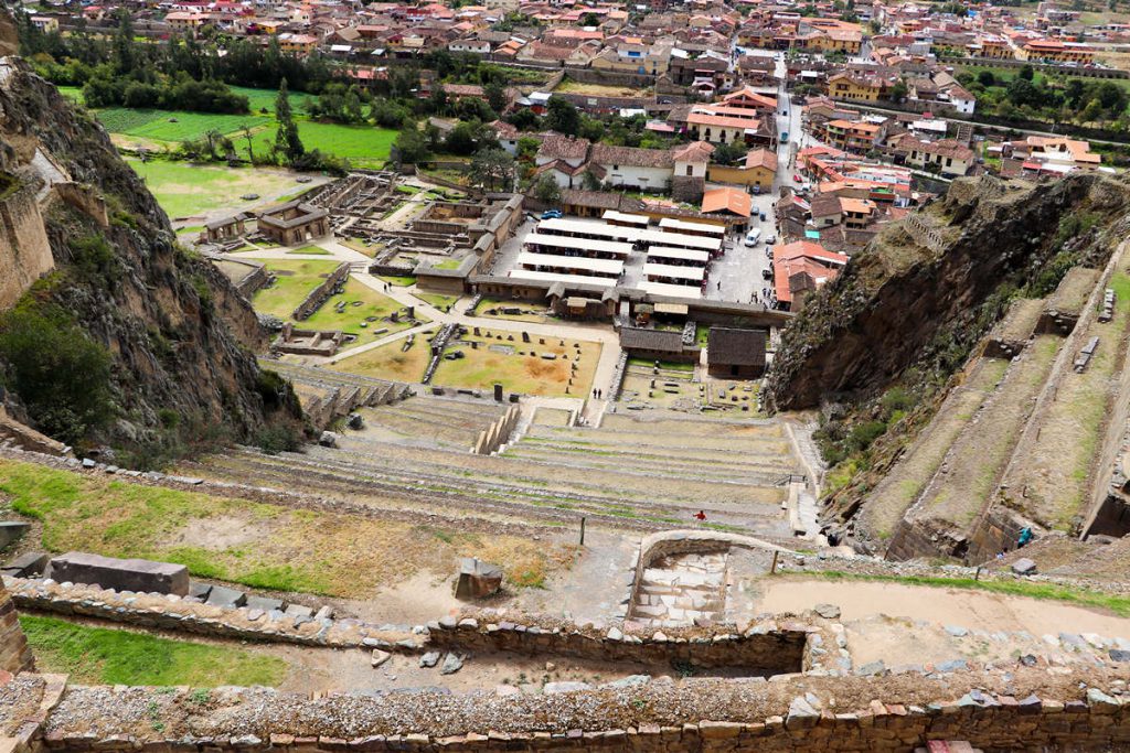 Aussicht Inka Ruinen Ollantaytambo