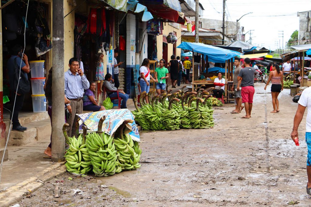 Bananen auf der Straße in Nauta