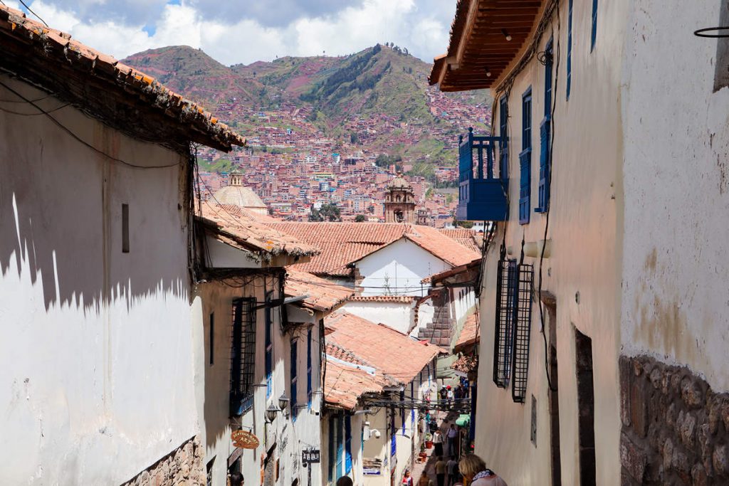 Aussicht auf Cusco von San Blas