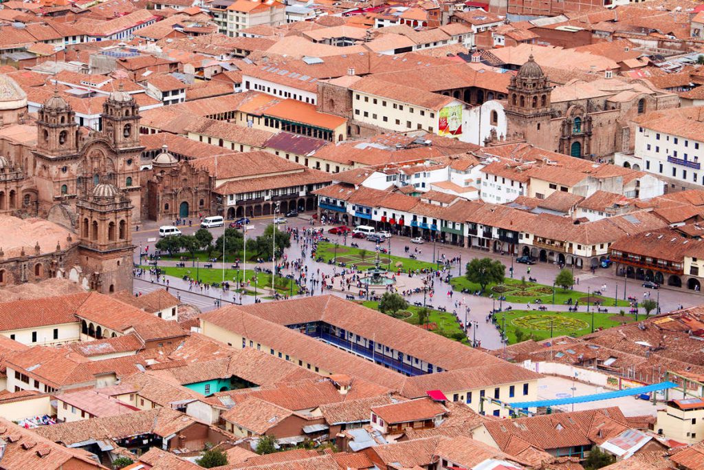 Plaza de Armas von Mirador el Cristo Blanco