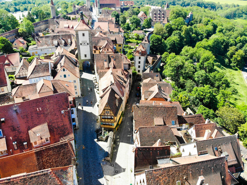 Plönlein in Rothenburg aus der Luft