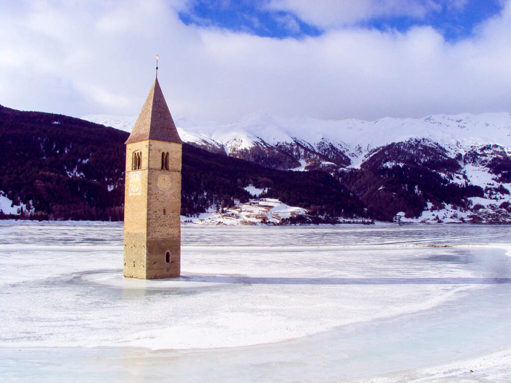 Reschenpass im Winter