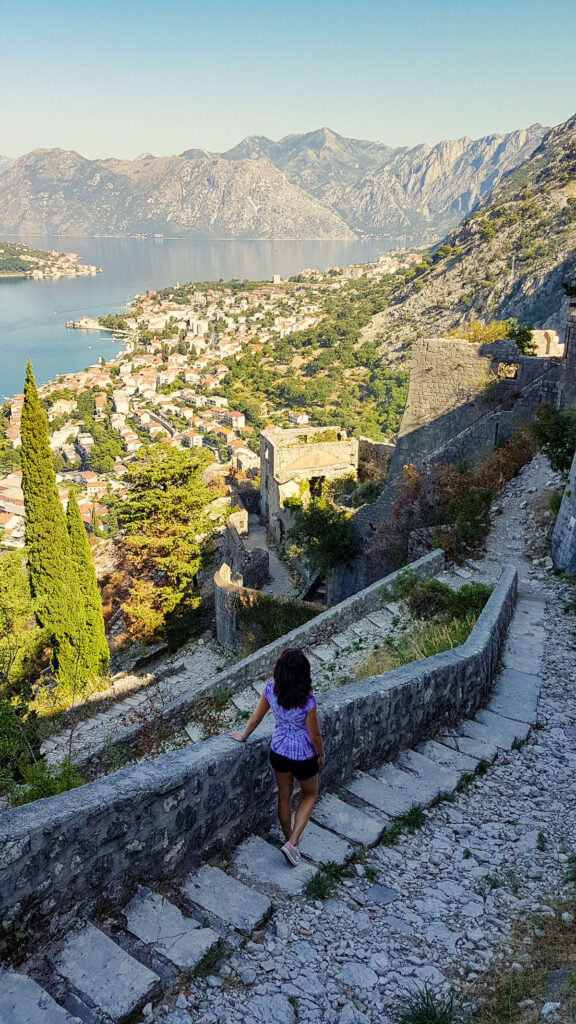 Aussicht auf die Bucht von Kotor aus der Festung