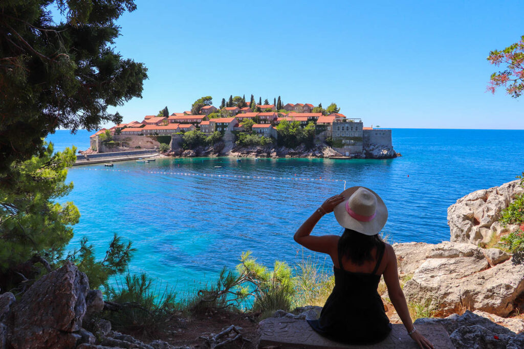 Milocer Park: Ausblick auf Sveti Stefan