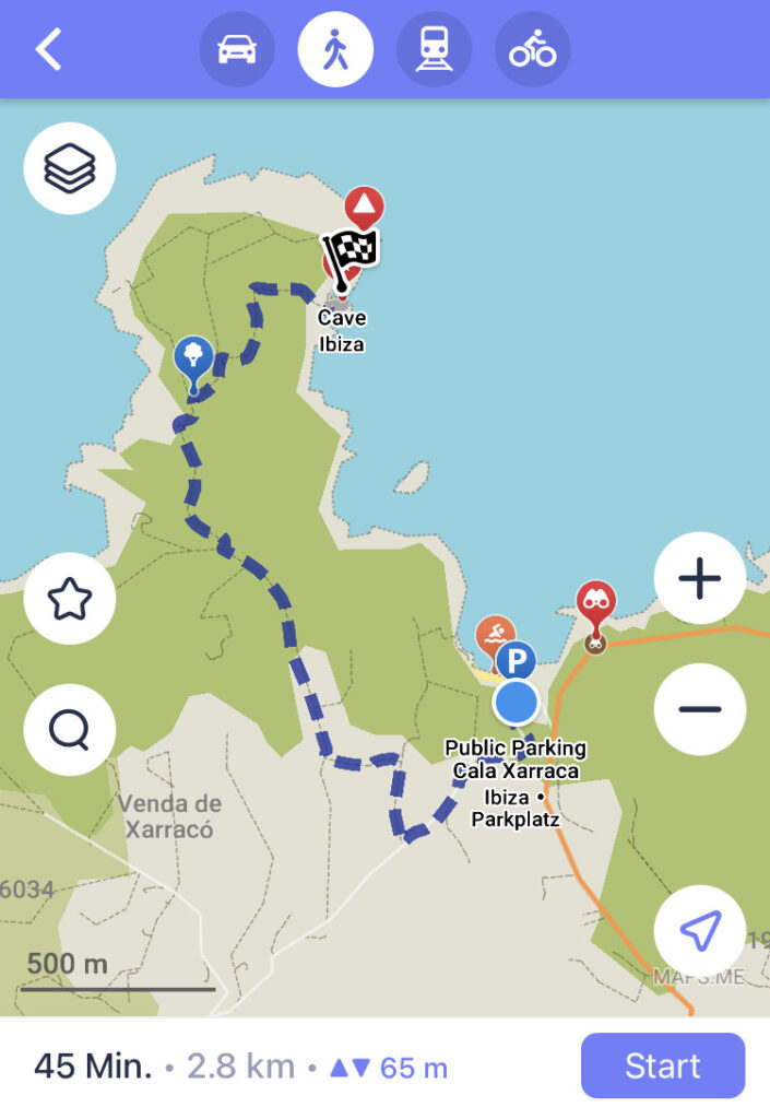 Wanderweg von Cala Xarraca zur Höhle Cova de Llevant