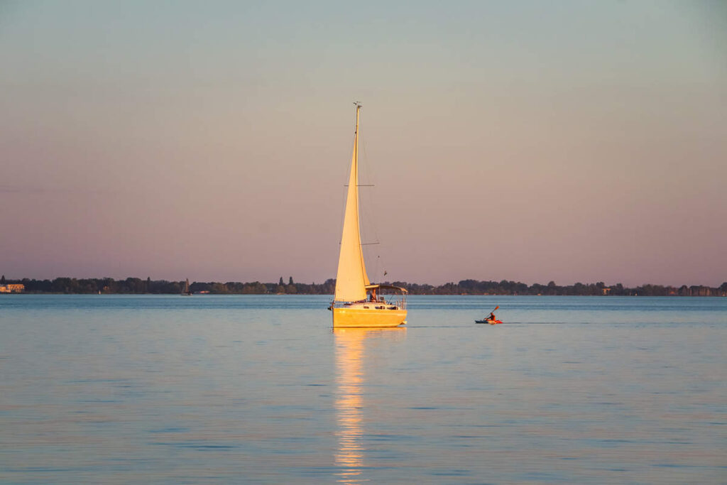 Sonnenuntergang Segelboot Balaton