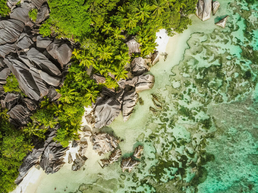 Anse Source d'Argent Drohnenfoto