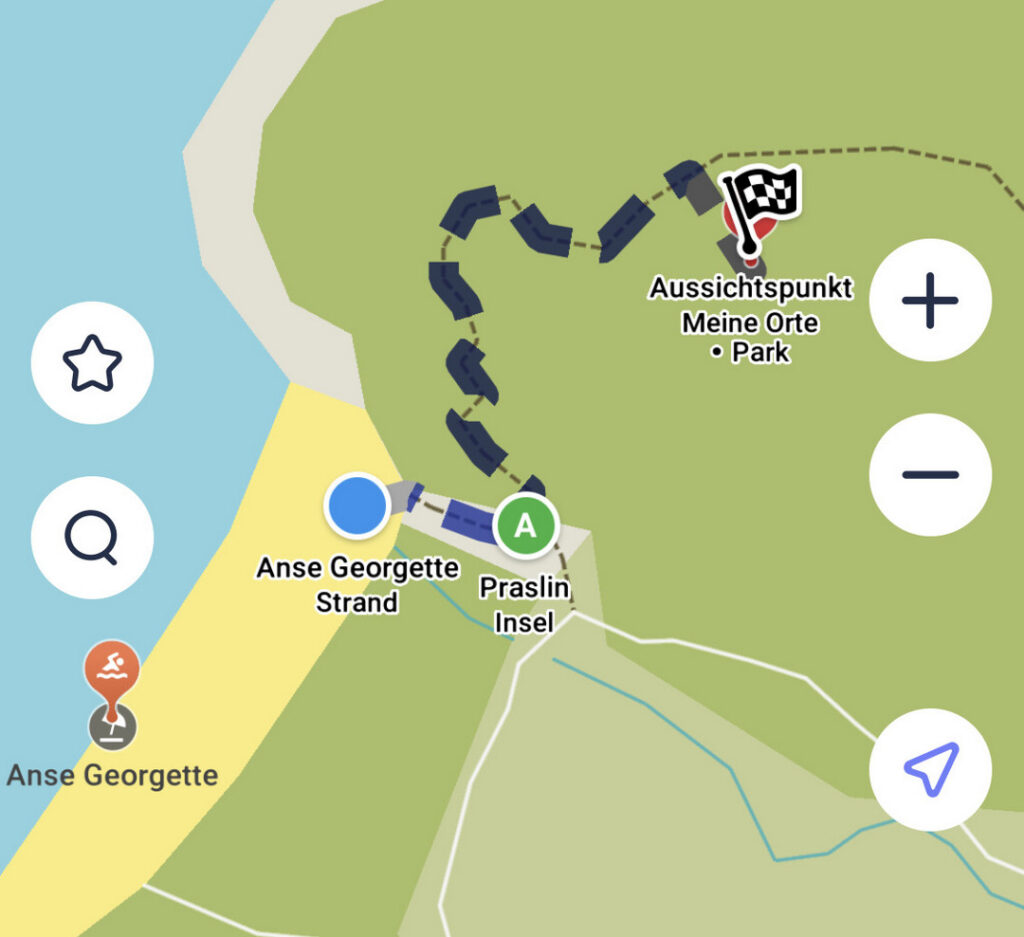 Wanderweg zum Aussichtspunkt Anse Georgette