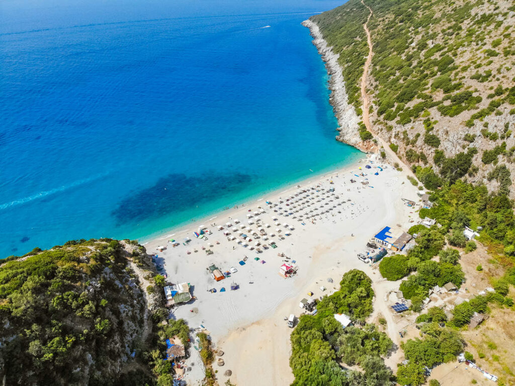 Gjipe Beach Drohnenaufnahme