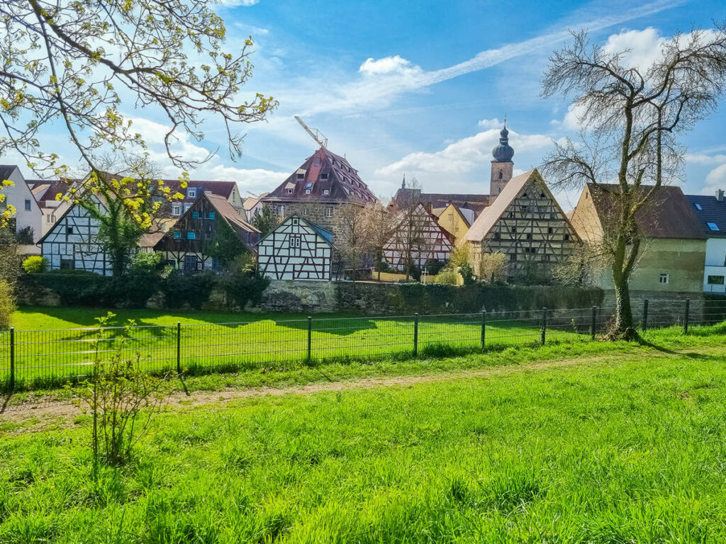 Fachwerkkulisse von der Stadtmauer Forchheim