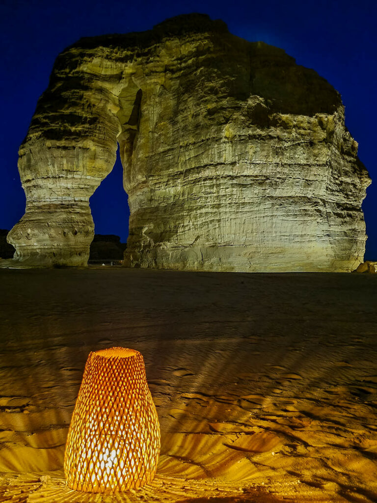 Elephant Rock Al Ula nach dem Sonnenuntergang