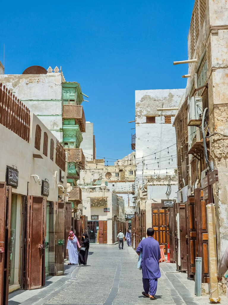Al Balad Straße mit Geschäften