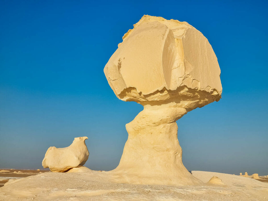 Huhn und Pilz Felsenformationen Weiße Wüste Ägypten