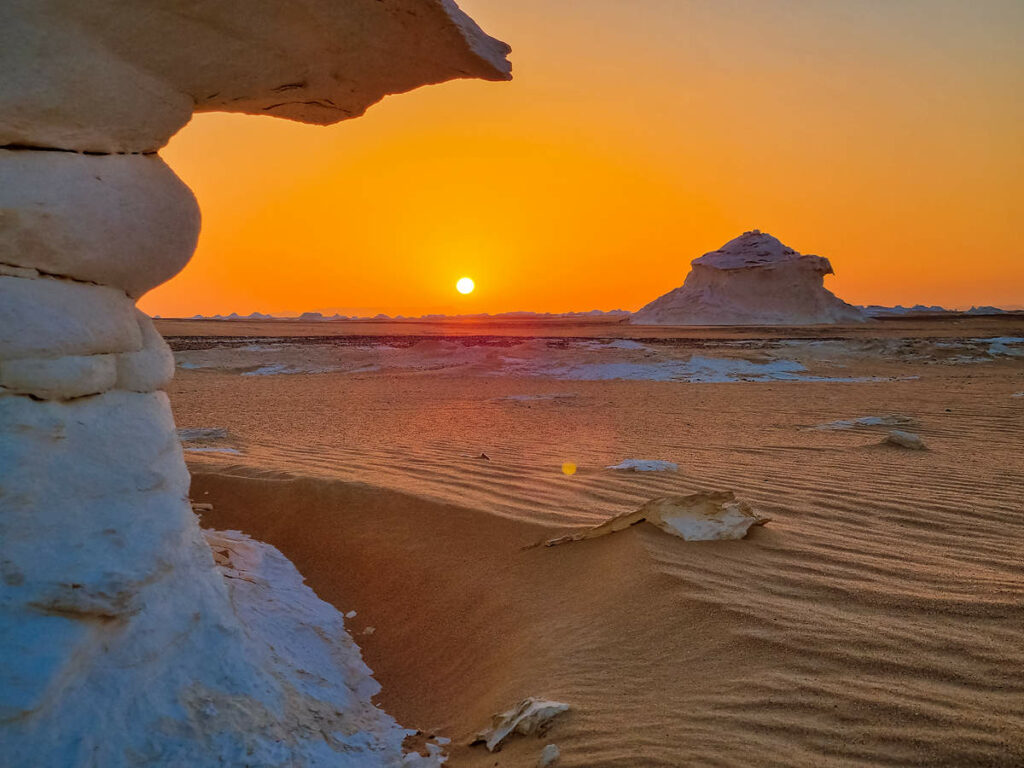 Sonnenuntergang White Desert Ägypten