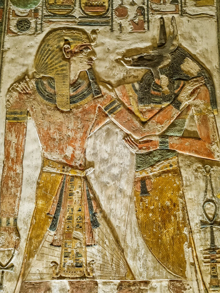 Anubis & Pharao Sethos I. im Grab von Sethos I.