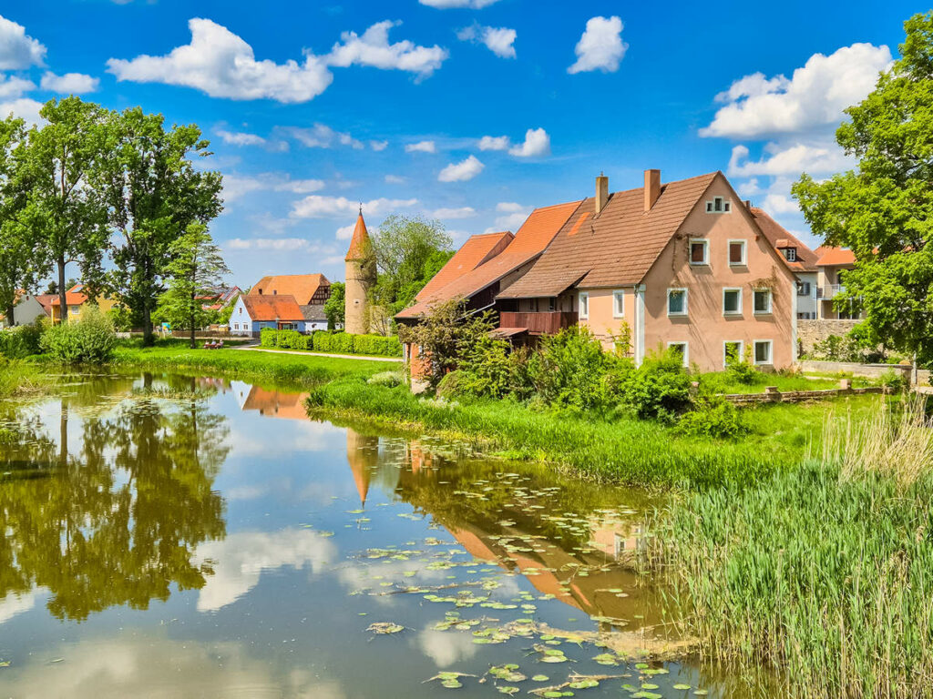 Aussicht von der Altmühlbrücke in Ornbau