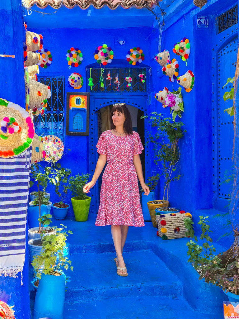 Blaue Tür mit Stern Chefchaouen