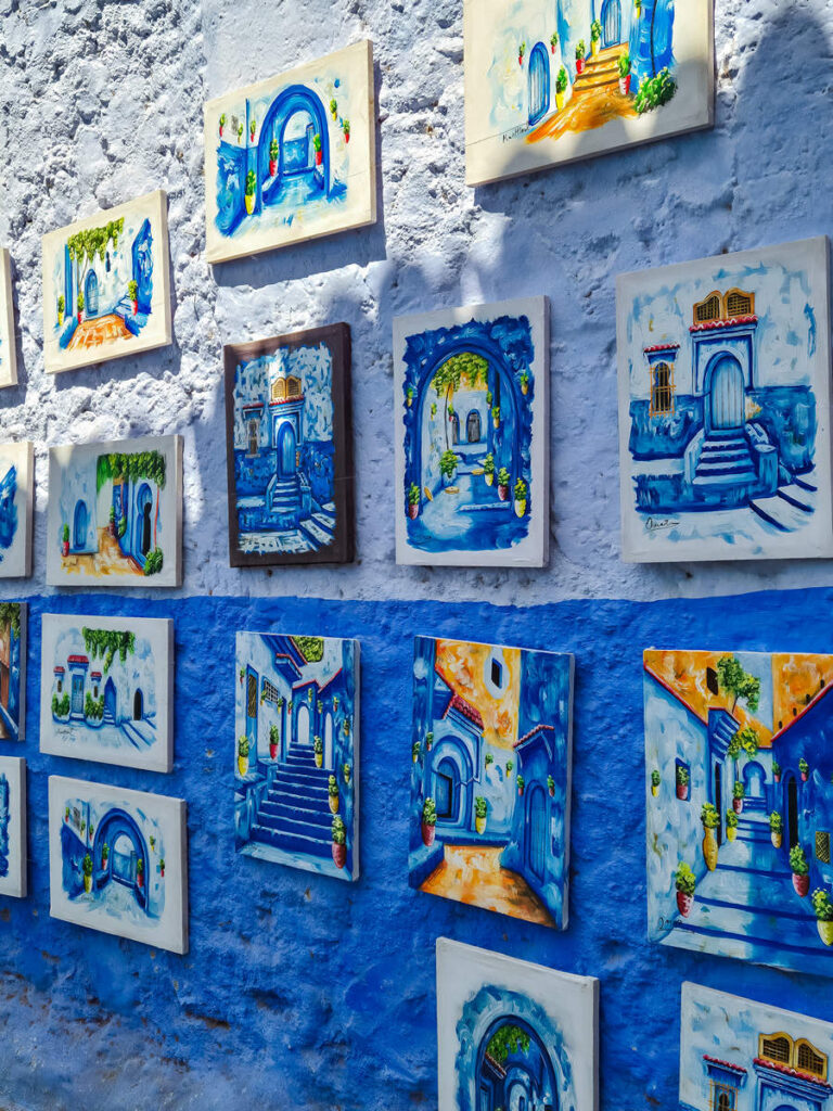 Gemälde an dem Wand in Chefchaouen