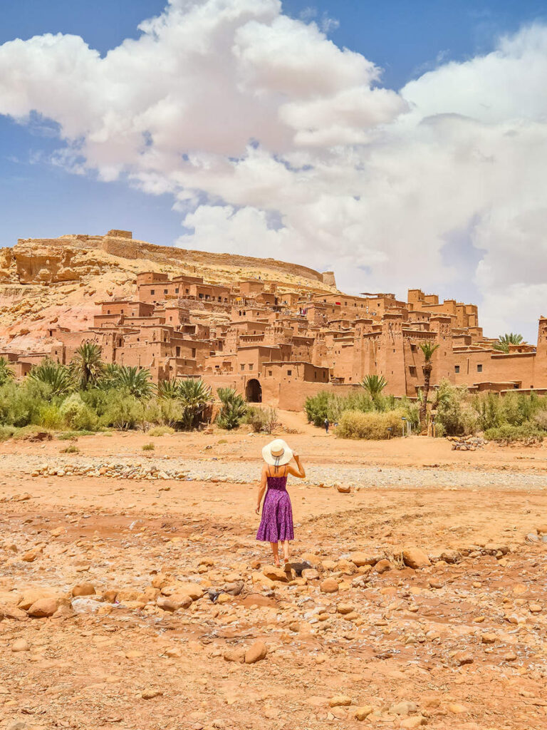 Blick auf Aït Ben Haddou vom Flussbett