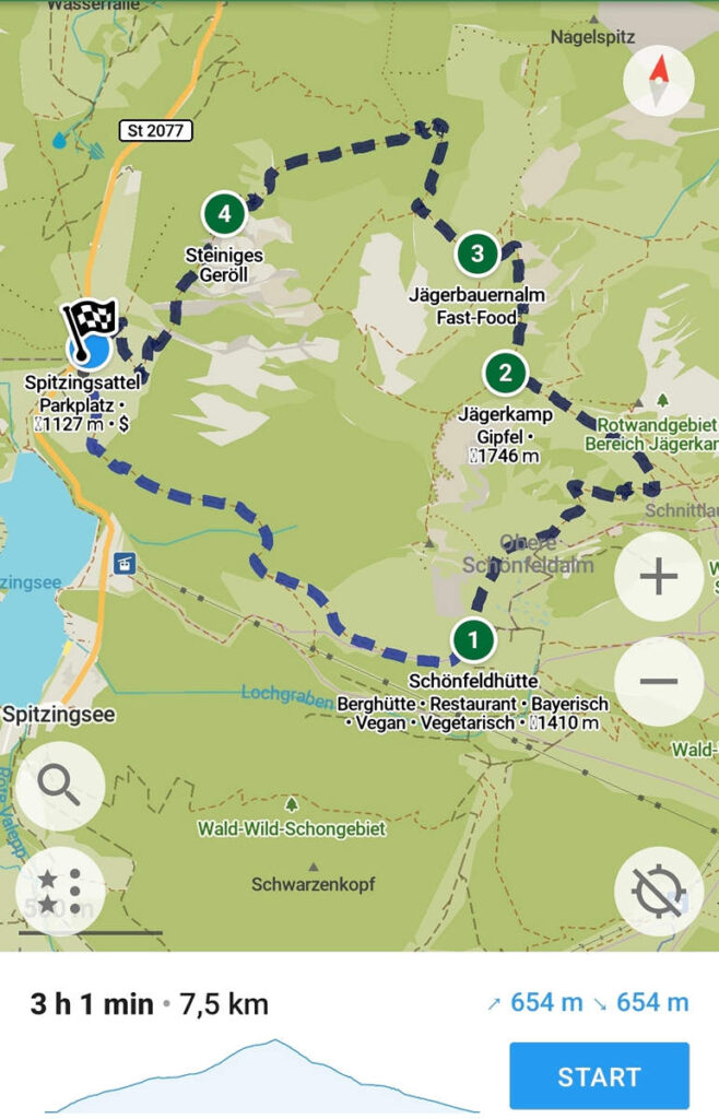 Wanderroute Jägerkamp